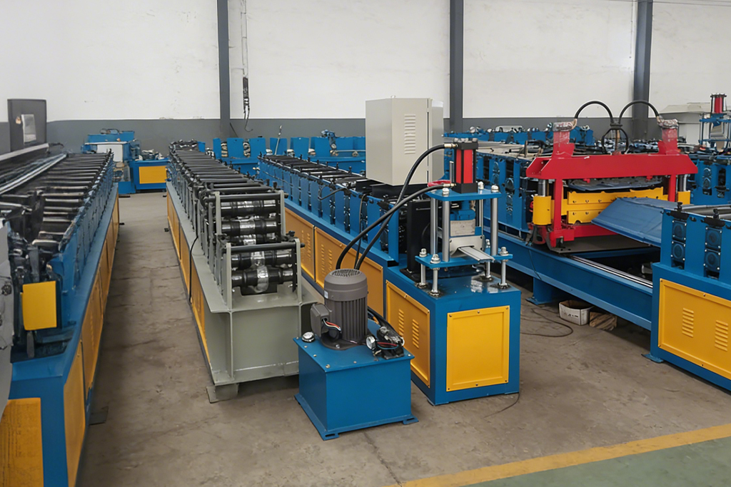 Rolling shutter door machine